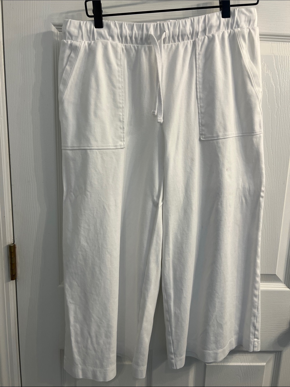 White Drawstring Relaxed Pants